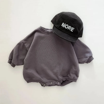 INS 0-18M Newborn Infant Baby Girl Boy Sweatshirt Romper Toddler Long Sleeve Basic Cotton Oversize Rompers Baby Clothes Jumpsuit