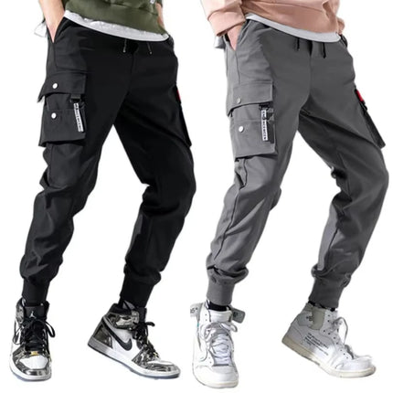Men Vintage Cargo Pants Thin Multi-pocket Oversize Trousers Cotton Casual Jogger Jogging Streetwear Patch Male Clothing 2025 Z1