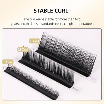 Lashprofessor Soft Natural Volume Cashmere Matte Black Lashes Trays B/L/M Curl 5-15mm Korean PBT Individual Eyelashes Extension