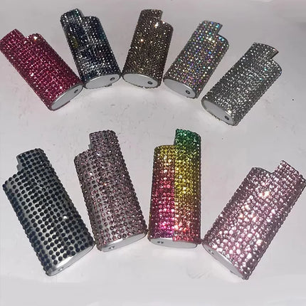 Metal Shell Case Holder Lighters Sleeve Pouches DIY Creative Crystal Cover j5 Lighter Box Cases Covers