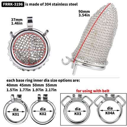 Soft Mesh Stainless Steel Male Chastity Cage Long Hollow Breathable Cock Restraint Device Erotic BDSM Bondage Toys for Men Gay