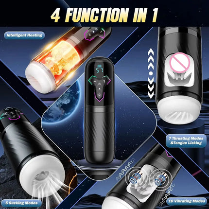 5 IN 1 Automatic Telescopic Male Masturbator Penis Pump Heated Sucking Vibrating Sex Machines With LCD Display Sex Toys for Men