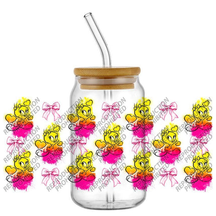 New Product Little Yellow Duck Waterproof DIY Decals 3D Transfers Stickers 16oz UV DTF for Glasses cup Wraps