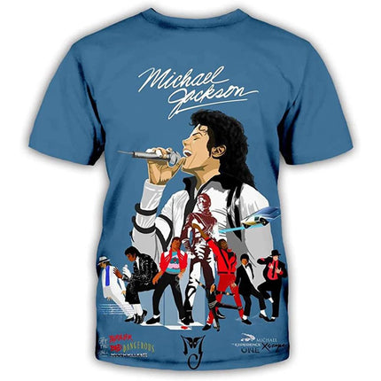 Summer fashion Michael Jackson hip-hop singer retro cool casual men Harajuku streetwear short sleeved