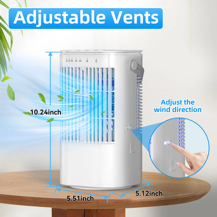 Summer USB Portable Fan Mini Silent Desktop Cooling Fan Suitable for Bedroom Living Room Study Travel Camping Spray Function
