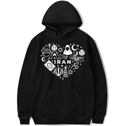 Lion and Sun Hoodies Women Iran  Kawaii Aesthetic Sweater Woman Kawaii Pullover Women's Clothing