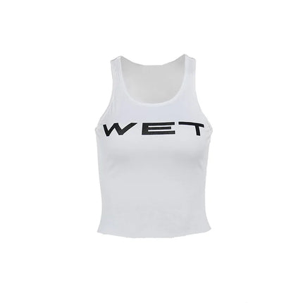 PixieKiki Wet Letter Print White Crop Top Shirt Y2k Streetwear Sexy Summer Clothes for Women Tank Tops 2024 P66-AE10