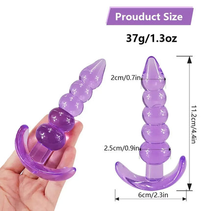 Butt Plug Dildo Butt Prostate Massage Unisex Sexy Stopper Soft Silicone Anal Plugs Beads Adult Sex Toy for Men Women Adult Games