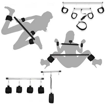 SM Bar Spreader Sex Toy BDSM Handcuff Restraint Leg Cuffs Neck Collar Leash Open Thigh Sextoy Kits Adult Couple Erotic Game Tool
