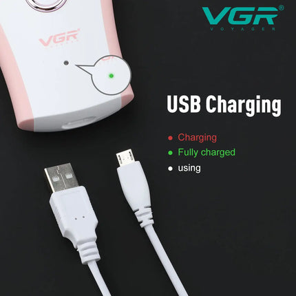 VGR 705 Epilator Professional Epilator Hair Remover Rechargeable Hair Remover Women Hair Remover Portable Electric Epilator