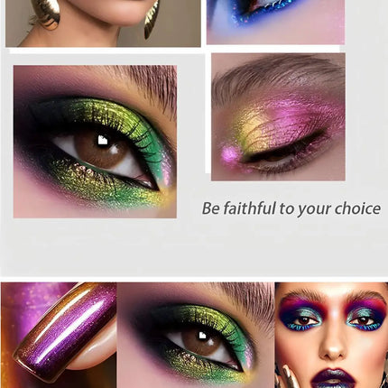 Glossy Metallic Eyeshadow Lipstick Set Liquid Glitter Pigment Optical Chameleon Face Beauty Makeup Cosmetic