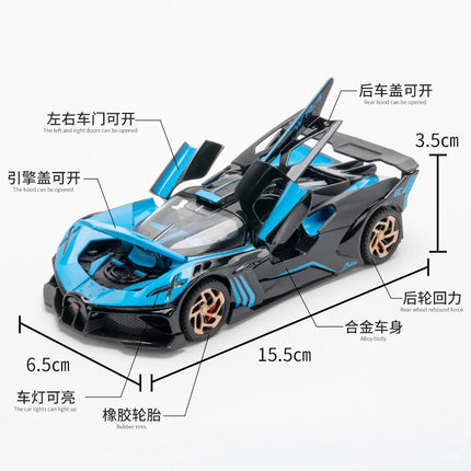 1:32 Bolide Miniature GT Die Casting Model Car Metal Alloy Sound & Light Pull Back Toy Car Birthday Gift