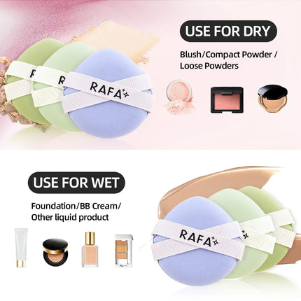3pcs double bandage super soft puff suit, wet and dry, suitable for foundation, smooth makeup, suitable for all skin types.