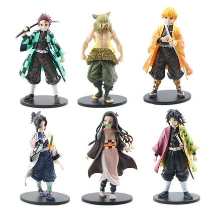 Anime Demon Slayer Figure Kamado Tanjiro Nezuko Action Figures Model Toys Zenitsu Figurine Inosuke Kimetsu No Yaiba Figure