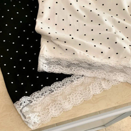 Sweet Sle Lace Polka Dot Svel Tank Top Padded Inner Wear Outerwear for Spring Summer Travel Outfit Casual Women's Vest