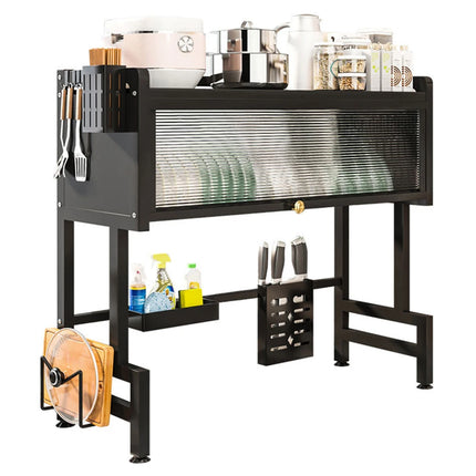 Kitchen Drain Shelf 3-Tier Multi-Functional Kitchen Storage Rack Kitchen Sink Organizer Large Over The Sink Dish Rack with Cover