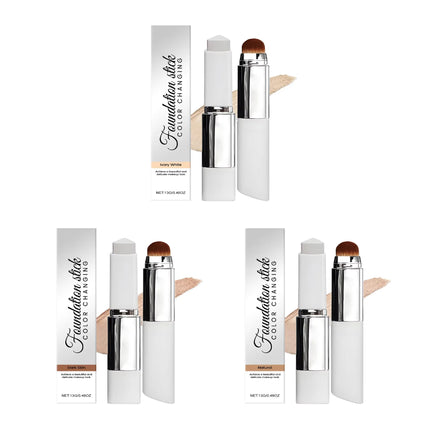 2-in-1 Color-Changing Foundation Liquid Stick Lasting Concealer Lightweight Moisturizing Brightening Matte Natural Base Makeup