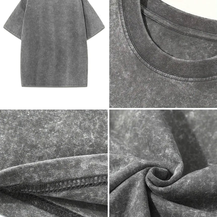 Oversize Women's Washed T-Shirt Cotton Here Comes The Sun Prints T Shirts Casual O-Neck Short Sleeve Tops Loose Women's Clothes