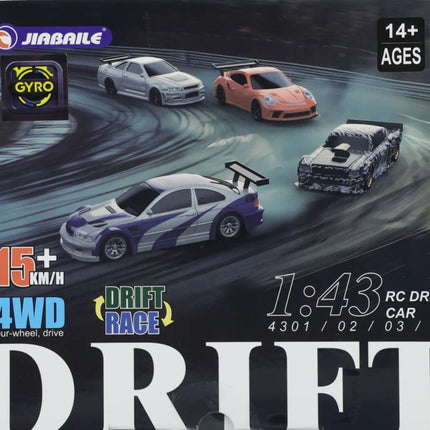 Upgrade Gyro Mini Toys 4WD 1/43 RC Speed Car RTR 2.4G Radio Control Racing Drifting Car Four-wheel Drive High Speed Model Gifts
