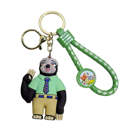 Zootopia Keychain Set Judy& Nick Wilde PVC Figure Keychain, Disney Movie Character Key Ring, Animal Cartoon Bag Charm Gift