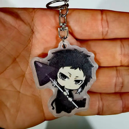 Anime Bungou Stray Dogs Arcylic Keychain Atsushi Nakajima Dazai Flower Key Chain Women Men Accessories Bag Pendant Chaveio Gifts