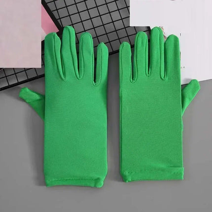 22cm Sexy Stretchy Elastic Short Finger Gloves Women Lady Bridal Wedding Drama Party    Accessory Halloween Costume Cosplay