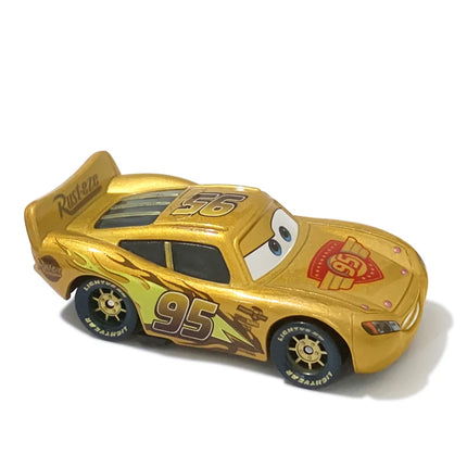 Disney Cars Electroplated Golden Racing Car 1/55 Metal Die Casting Model Alloy Material Anime Figure Kids Toys Birthday Gifts
