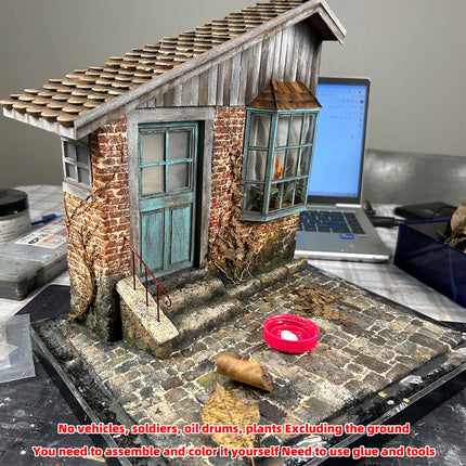 Assembly Architectural Building Single-Family Home Bungalow Rural Housing House Diorama Miniature Scale Model Kit 1/16