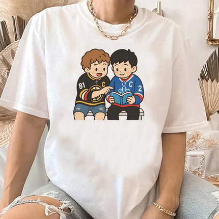 Hot Heated Rivalry Print T Shirt Women Graphic Cartoon Tops Gothic Vintage T-Shirt Fashion Y2k Streetwear Clothing