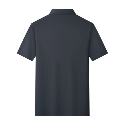 Men's 175G Silk Blended Polo Shirt Cool Feeling Short Sleeve Breathable Moisture Wicking Summer Seamless Golf Top Tees in Gray