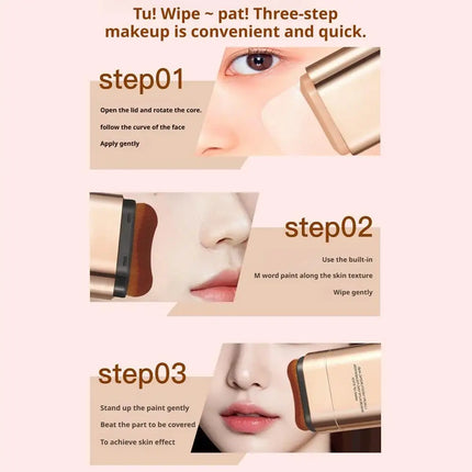 Velvet Matte Foundation Stick Highly Malleable Concealer Contouring Lasting Waterproof Sweatproof High Coverage Foundation Cosme
