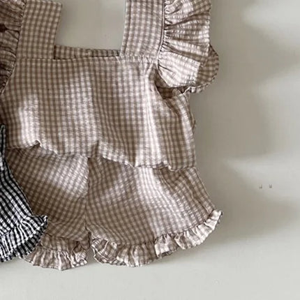 MILANCEL 2026 Summer Baby Clothing Set Toddler Ruffle Tee and Shorts 2Pcs Girls Suits Ruffle Tee Set