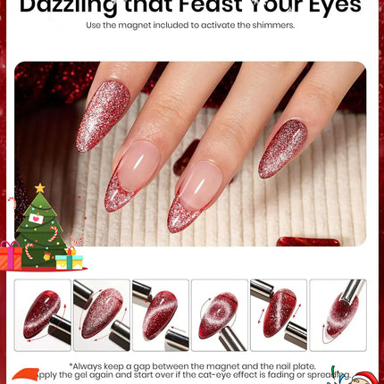 VOKY 6-piece Cat Eye Liquid Nail Polish Set - Suitable for nail decoration in home salons.