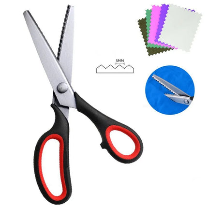 Professional Chisel Pinking Shears Stainless Steel Dressmaking Scissor Serrated Scalloped Sewing Tailor Zigzag Fabric Scissors