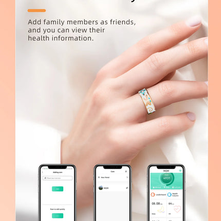 R18 Smart Ring Color Enamels Women Female Stainless Steel Intelligent Finger Ring IP68 Waterproof Smartring Fitness Tracker