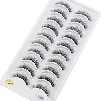 10 Pairs Mink Fake Eyelashes Faux 3D Natural Long False Eyelashes 3d Mink Lashes Soft Fluffy Lashes Extension Makeup Kit Cilios
