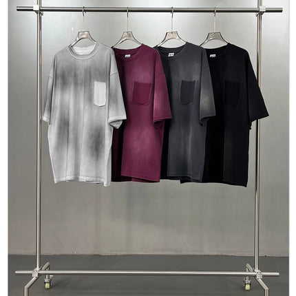 2026 summer washed T-shirt with pocket