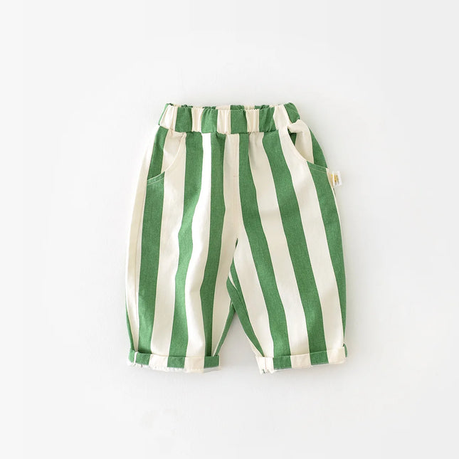 MILANCEL Spring New High Waist Cool Kids Baby Stripe Pants Korean Style Casual Children School Trousers Outerwear