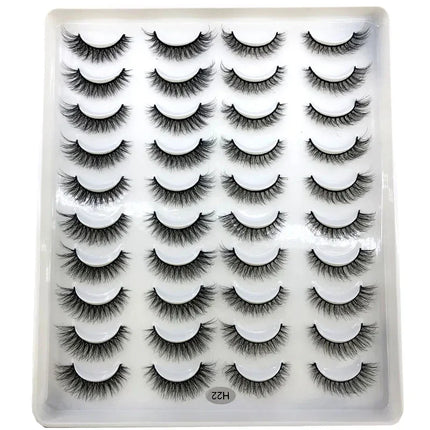 20 pairs 3D Mink Lashes Natural False Eyelashes Dramatic Volume Fake Lashes Makeup Eyelash Extension Silk Eyelashes