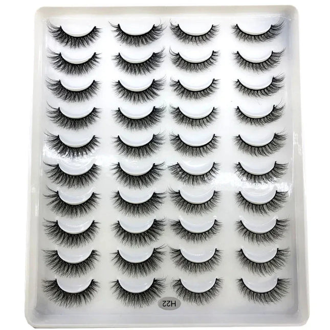 20 pairs 3D Mink Lashes Natural False Eyelashes Dramatic Volume Fake Lashes Makeup Eyelash Extension Silk Eyelashes