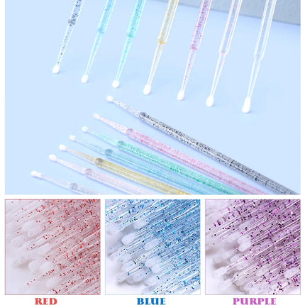 50/100PCS Disposable Eyelash Cleaning Brush Lip Brushes Micro Cotton Swab Eyelash Extension Individual Lash Removing Makeup Tool