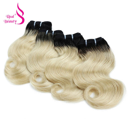 Ombre Body Wave Human Hair Bundles 8 Inch Remy Human Hair Extensions 50g 4pcs Bob Black Root Grey Pink Grey Blue Purple Hair