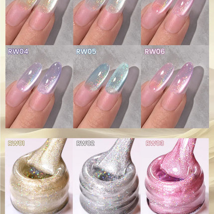 Sea Blue Silver Water Light Cat Magnetic Gel Nail Polish Nail Magnet Nail Gel Varnish Semi Permanent Gel Rainbow Cat Eye Glue