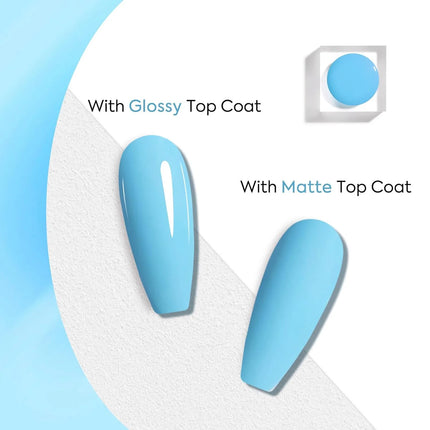 QAZIXU Sky Blue Nail Gel Polish Soak Off UV LED Semi Permanent Varnish Manicure Tools For Salon Nail Art DIY Popular Color