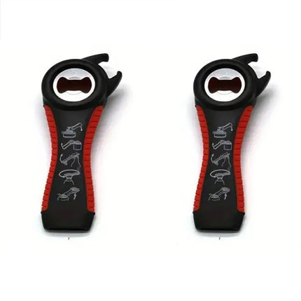 1Pc Multifunctional 5-in-1 Beer Bottle Can Opener Kitchen Anti-Slip Beer Cap Rotary Bottle Opener Kitchen Tool