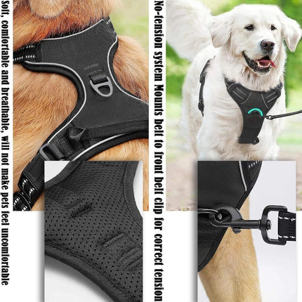 Dog Harness for Dogs No Pull Chest Harness Dog Traction Medium Dog Vest Adjustable Padded Vest Breathable with Reflective Tape