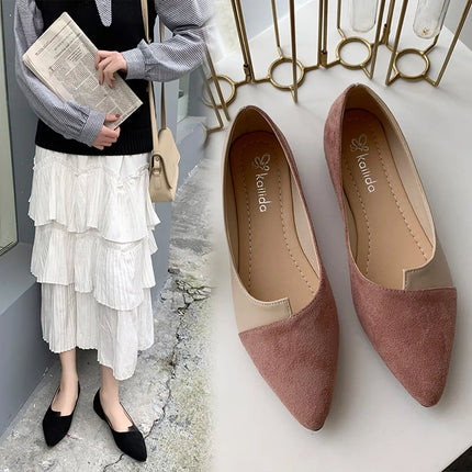 Women Shoes Fashion Splice Mule Flats Pointed Toe Ballerina Ballet Flat Shoe Zapatos Casual Slip On Shoes Mujer Loafers