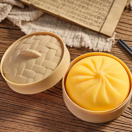 Giant Dumpling Squeeze Toy for Anxiety Relief Soft Steamed Stuffed Bun Simulation Food Fidget Decompression Dough Toy