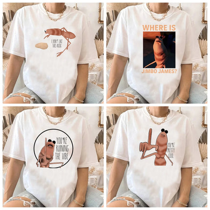 Marcus The Worm T-shirt for Men Women Y2k Clothes Short Sleeve Round Neck Tshirt Streetwear Y2k Clothing