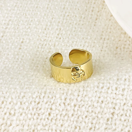 CARLIDANA Stainless Steel Silver Color Open Irregular Circle Finger Rings Titanium Steel Personalized Geometric Open Ring Women
